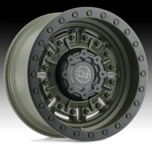 Black Rhino Abrams OD Green Custom Truck Wheels 1